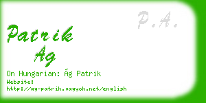 patrik ag business card