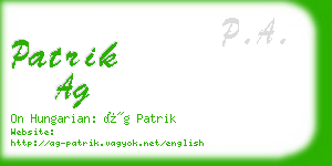 patrik ag business card